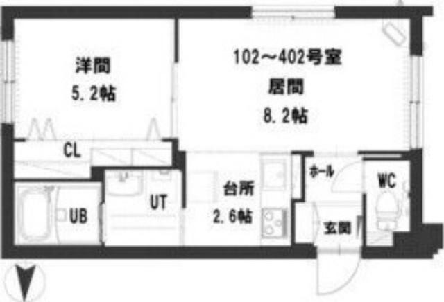 グランメール　ステラ（102） 間取り図画像