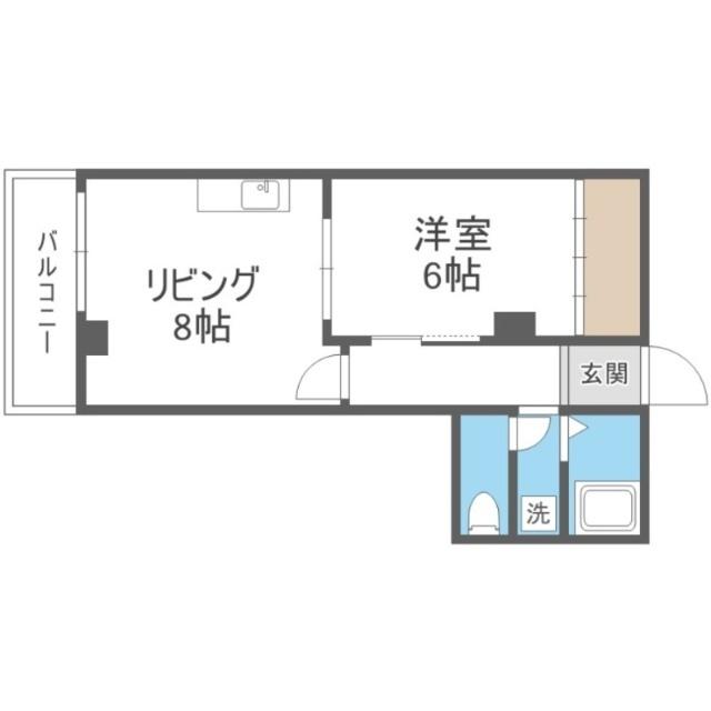 北川ビル（402） 間取り図画像