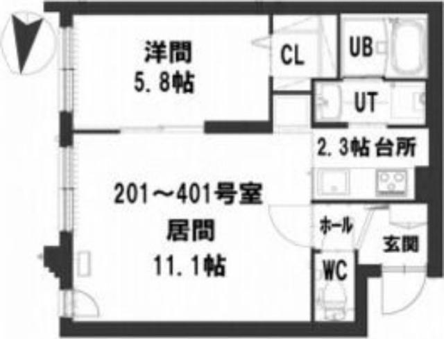 グランメール北２４条駅前（201） 間取り図画像