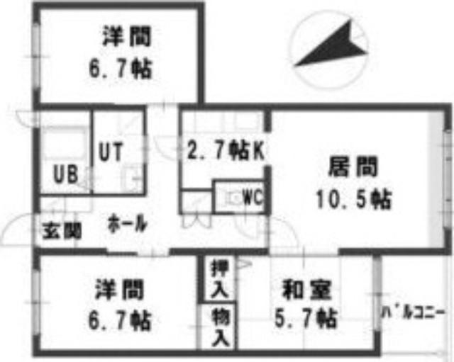 グランメール川下（406） 間取り図画像