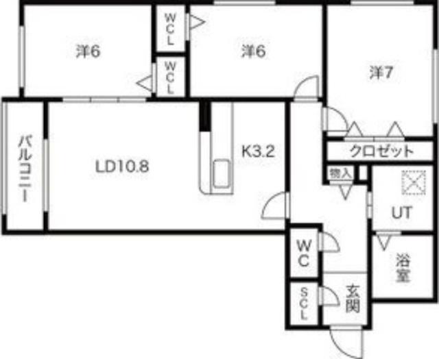 ＧＲＡＮＶＩＡ白石（301） 間取り図画像
