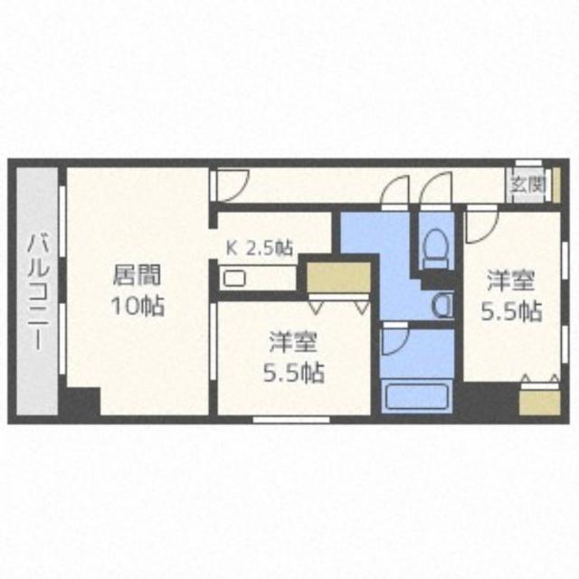 ベルヴィ丘珠（703） 間取り図画像