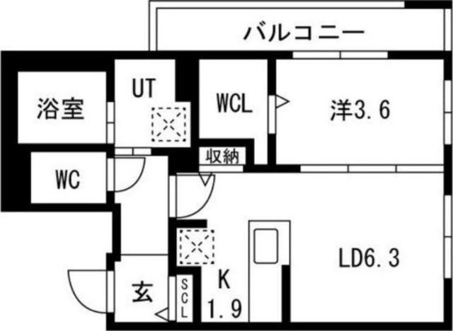アルファスクエア円山４条（306） 間取り図画像
