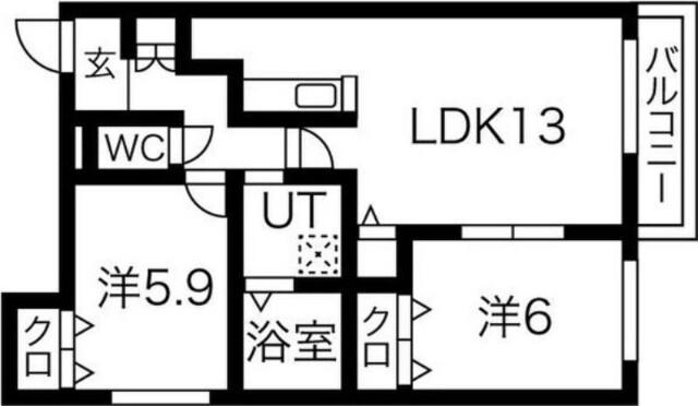 ZABO HILLS新道東（101） 間取り図画像