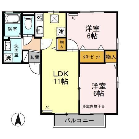 ヴィラ南雲　Ａ/Ｂ（B101） 間取り図画像