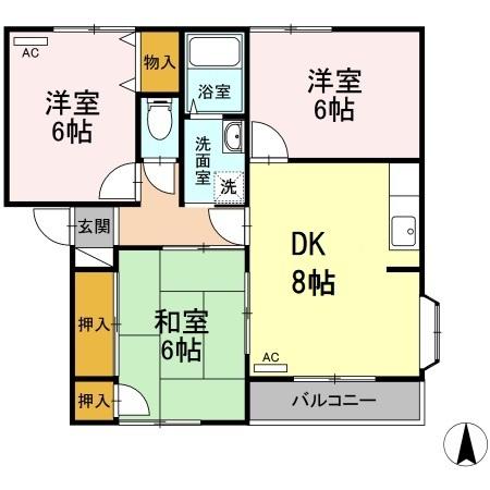 エイブルハイツ　Ｂ（201） 間取り図画像