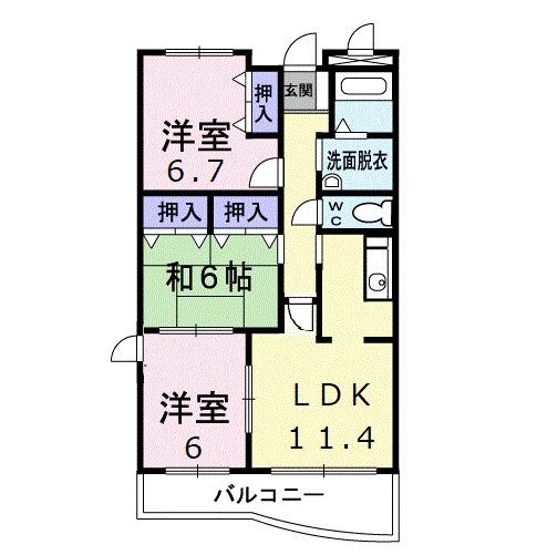 ピュアー双葉（405） 間取り図画像