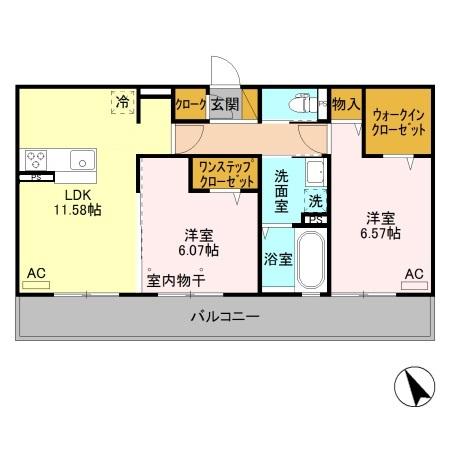 クレアシオン城北（206） 間取り図画像