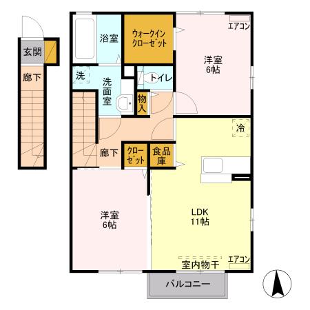 サンクブランシュ　Ａ（201） 間取り図画像
