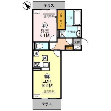 D-ROOM歌川町（103） 間取り図画像