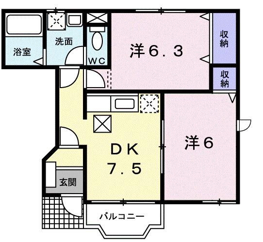 ノースコートＢ（101） 間取り図画像