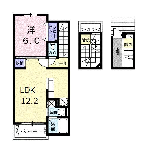 プラシードＮ　Ａ（302） 間取り図画像