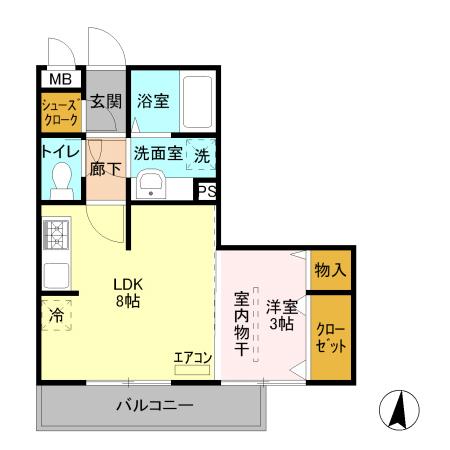 ブルースカイ（201） 間取り図画像
