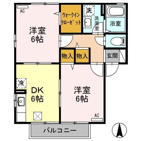 ヴィラ南雲　Ａ/Ｂ（B103） 間取り図画像
