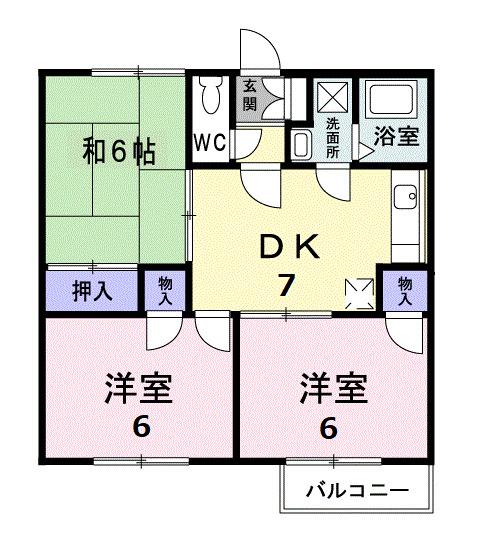 ツインヒルズ　Ａ（102） 間取り図画像