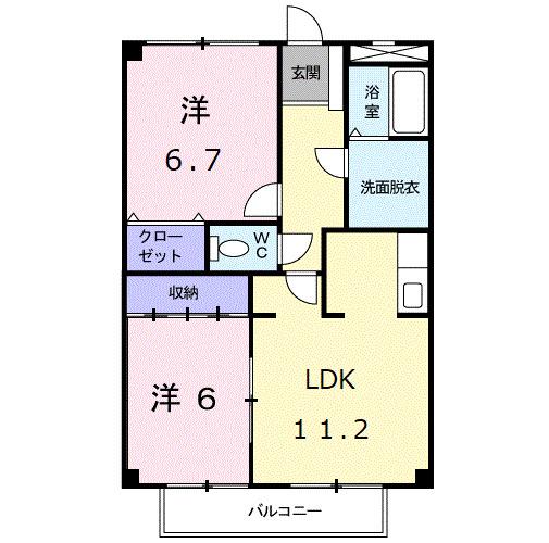 ノースタウンＢ（102） 間取り図画像