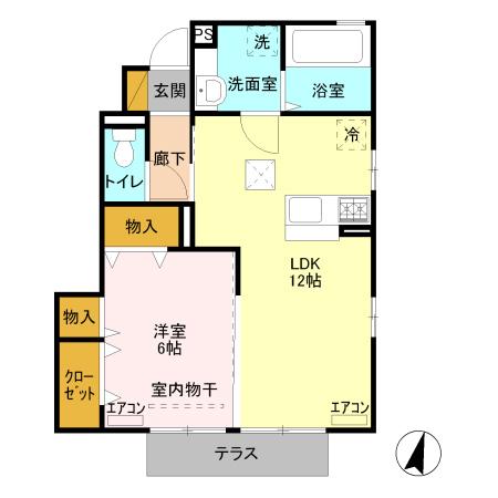 ムーンライト　Ｂ（101） 間取り図画像