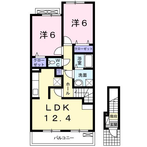 コーポロマンＤ（202） 間取り図画像