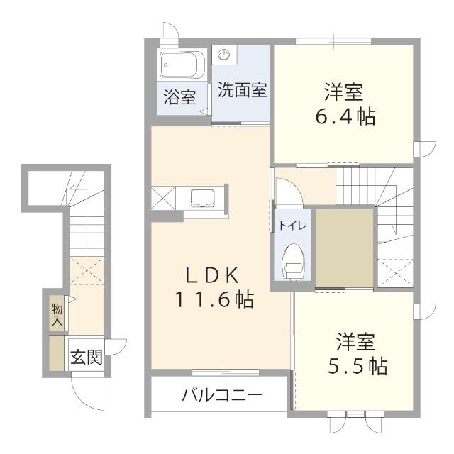 ジャビット田中町（２０１） 間取り図画像