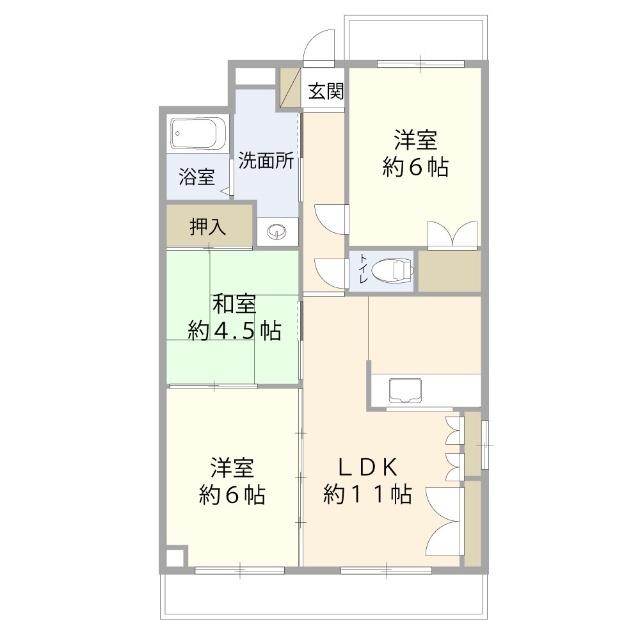 ヴィラ富士（２０１） 間取り図画像