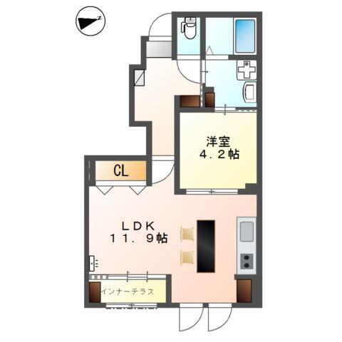 コーポ峯のハタ 間取り図画像