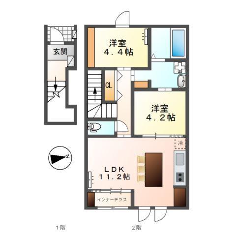 コーポ峯のハタ 間取り図画像