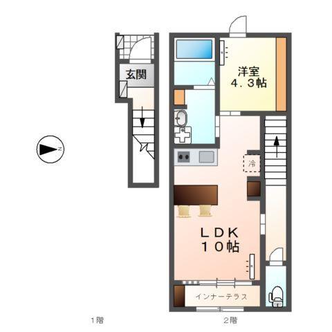 コーポ峯のハタ 間取り図画像