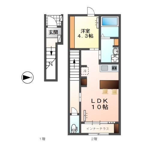 コーポ峯のハタ 間取り図画像