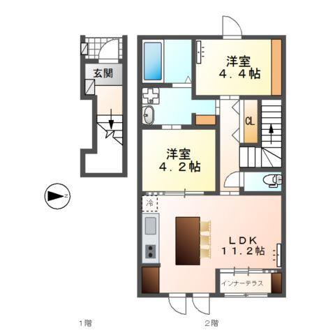 コーポ峯のハタ 間取り図画像