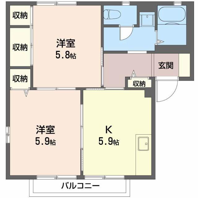 サンコーポ長沢Ｂ（２０１） 間取り図画像