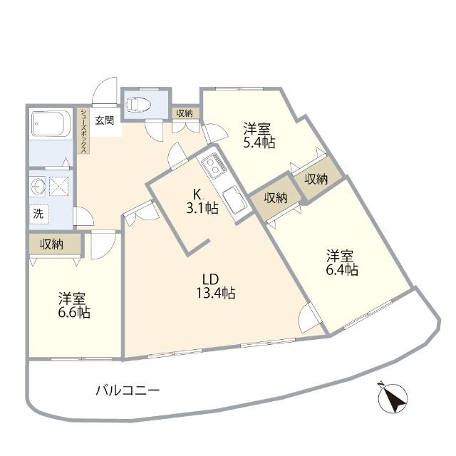 ツリーベル富士宮（１Ｃ） 間取り図画像