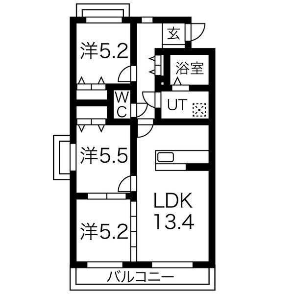 ヴィガラスコート（１０１） 間取り図画像