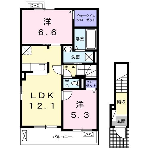 アグレアーブル（201） 間取り図画像