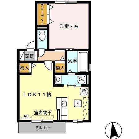Stone　Hills  A(ｽﾄｰﾝﾋﾙｽﾞｴｰ)（102） 間取り図画像