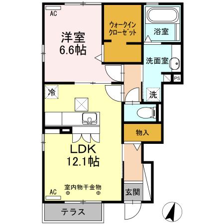 リーヴ カルム（101） 間取り図画像