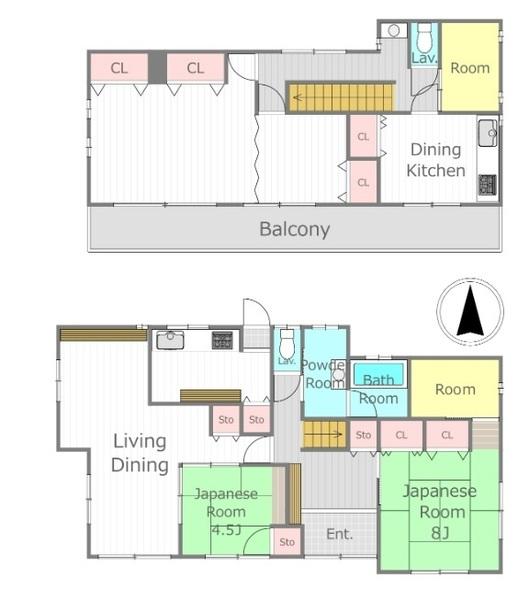 富士市石坂の中古一戸建て 間取り図画像
