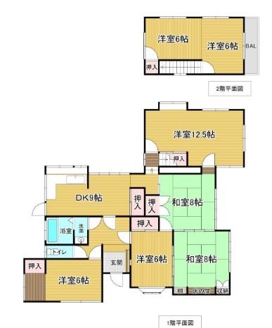 富士市比奈中古戸建 間取り図画像