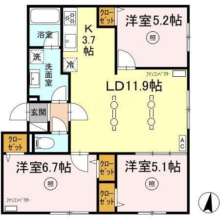 BRIGHT　GARDEN　209（205） 間取り図画像