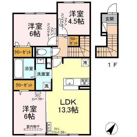 ノルド北柏木　Ⅱ（202） 間取り図画像