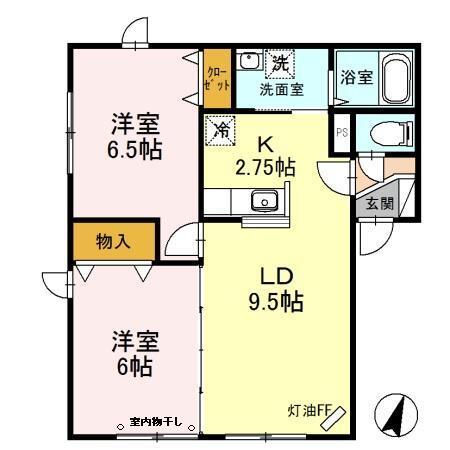 リビングタウン札幌東　Ａ棟（201） 間取り図画像