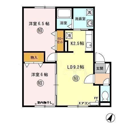 リビングタウン札幌東　Ｂ棟（102） 間取り図画像