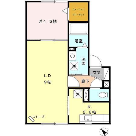 ビューテラス富丘（203） 間取り図画像