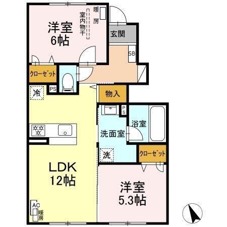 エテルナ　Ⅱ（101） 間取り図画像