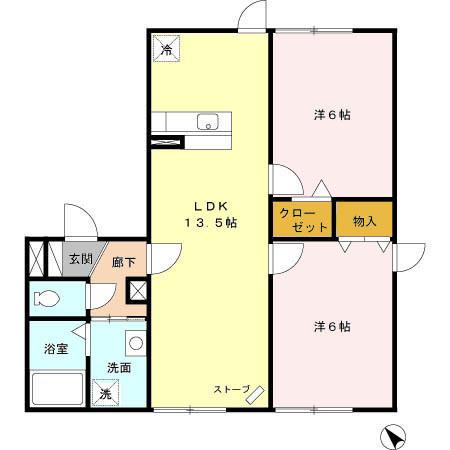 ビューテラス富丘（201） 間取り図画像