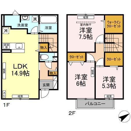 CLARIS SUMIYOSHI A（103） 間取り図画像