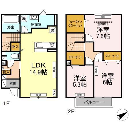 CLARIS SUMIYOSHI A（105） 間取り図画像