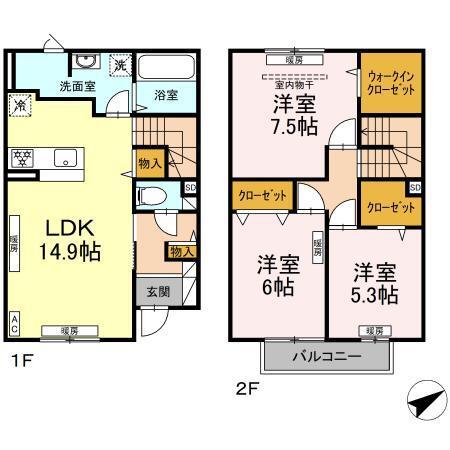 CLARIS SUMIYOSHI A（106） 間取り図画像