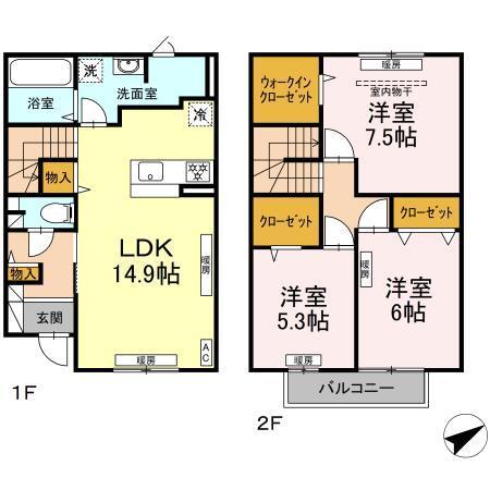 CLARIS SUMIYOSHI A（107） 間取り図画像