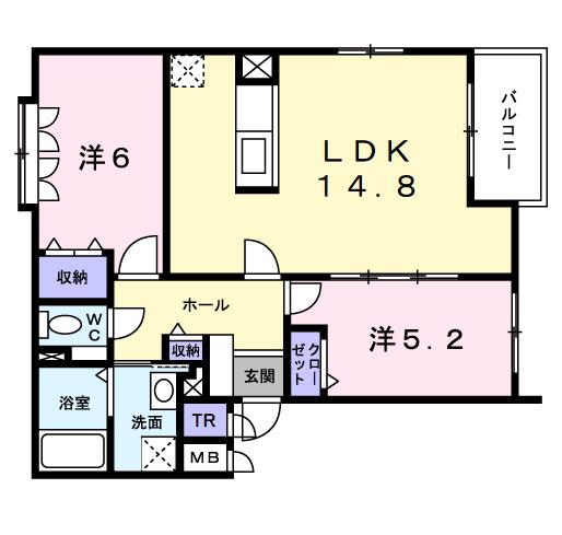 パレ麻生（204） 間取り図画像