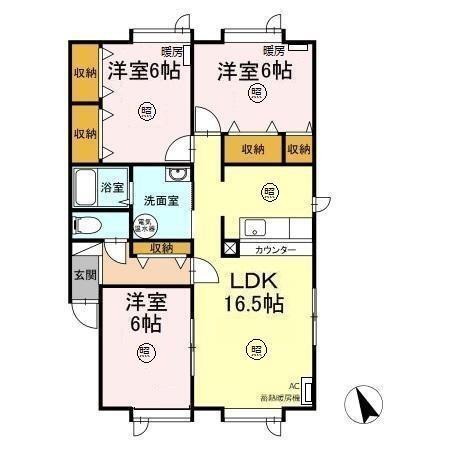 ラ・クレストール　Ａ（102） 間取り図画像